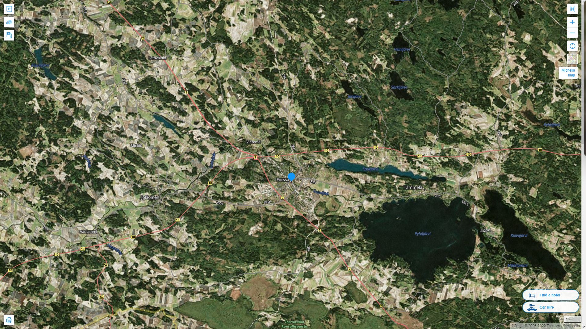 Forssa Highway and Road Map with Satellite View